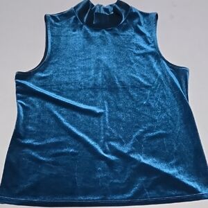 Elegant Teal Velvet Sleeveless Top